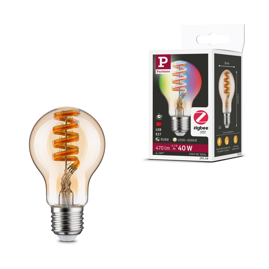 Lampadina LED RGBW dimmerabile FILAMENT E27/6,3W/230V 2200-6500K - Paulmann 29156