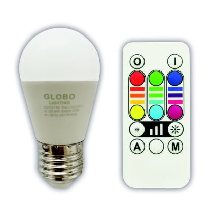 Lampadina LED RGBW dimmerabile E27/6W/230V 3000K + telecomando - Globo