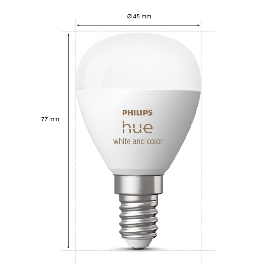 Lampadina LED RGBW dimmerabile Philips Hue White And Color Ambiance P45 E14/5,1W/230V 2000-6500K