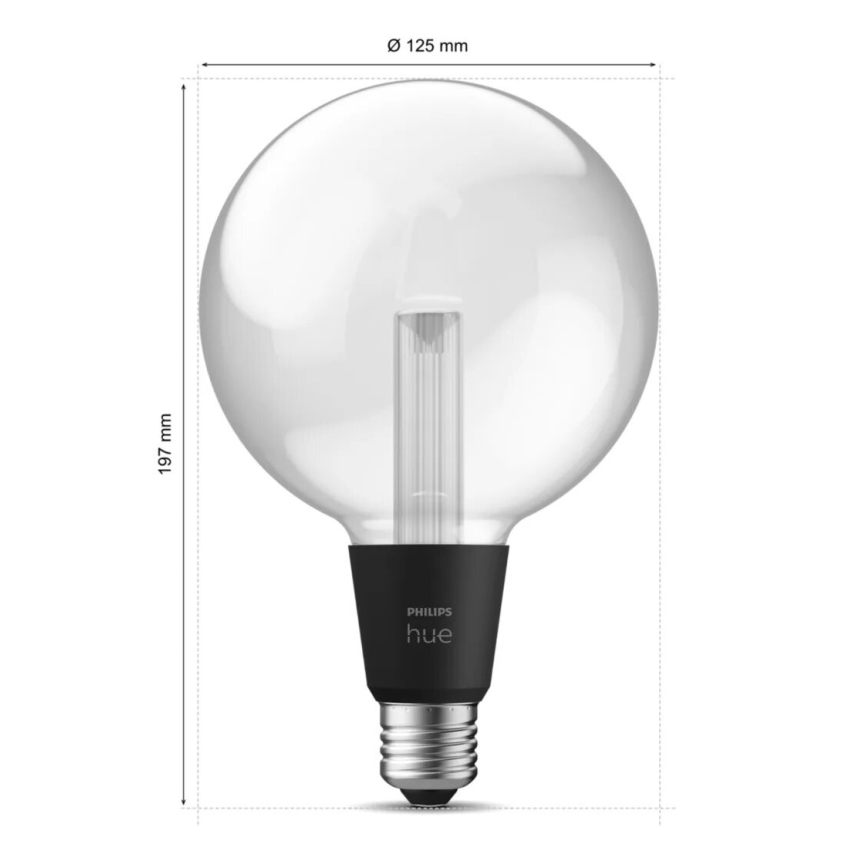 Lampadina LED RGBW dimmerabile Philips Hue White And Color Ambiance G125 E27/6,8W/230V 2000-6500K