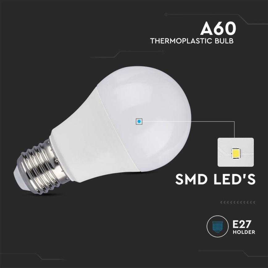 Lampadina LED SAMSUNG CHIP A60 E27/8,5W/230V 4000K