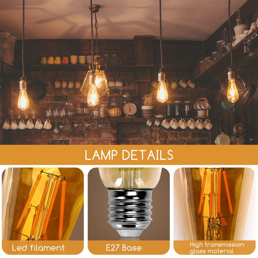 Lampadina LED ST64 E27/4W/230V 2200K - Aigostar