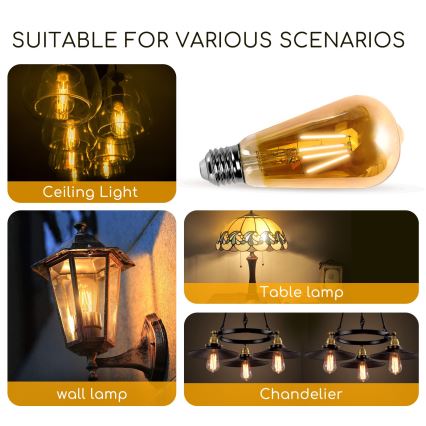 Lampadina LED ST64 E27/4W/230V 2200K - Aigostar