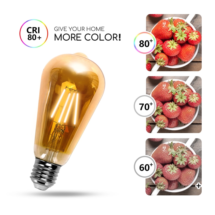 Lampadina LED ST64 E27/4W/230V 2200K - Aigostar