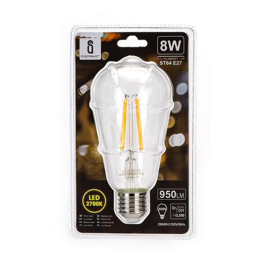 Lampadina LED ST64 E27/8W/230V 2700K - Aigostar