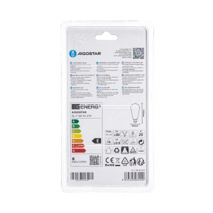 Lampadina LED ST64 E27/8W/230V 2700K - Aigostar