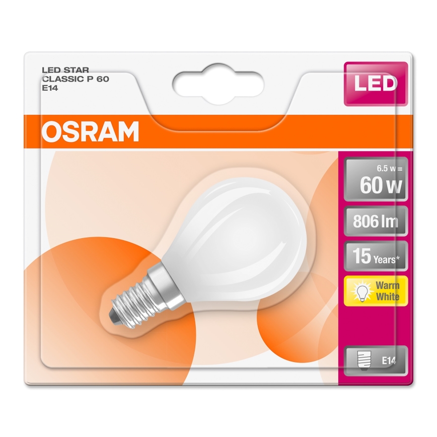 Lampadina LED STAR E14/6,5W/230V 2700K - Osram