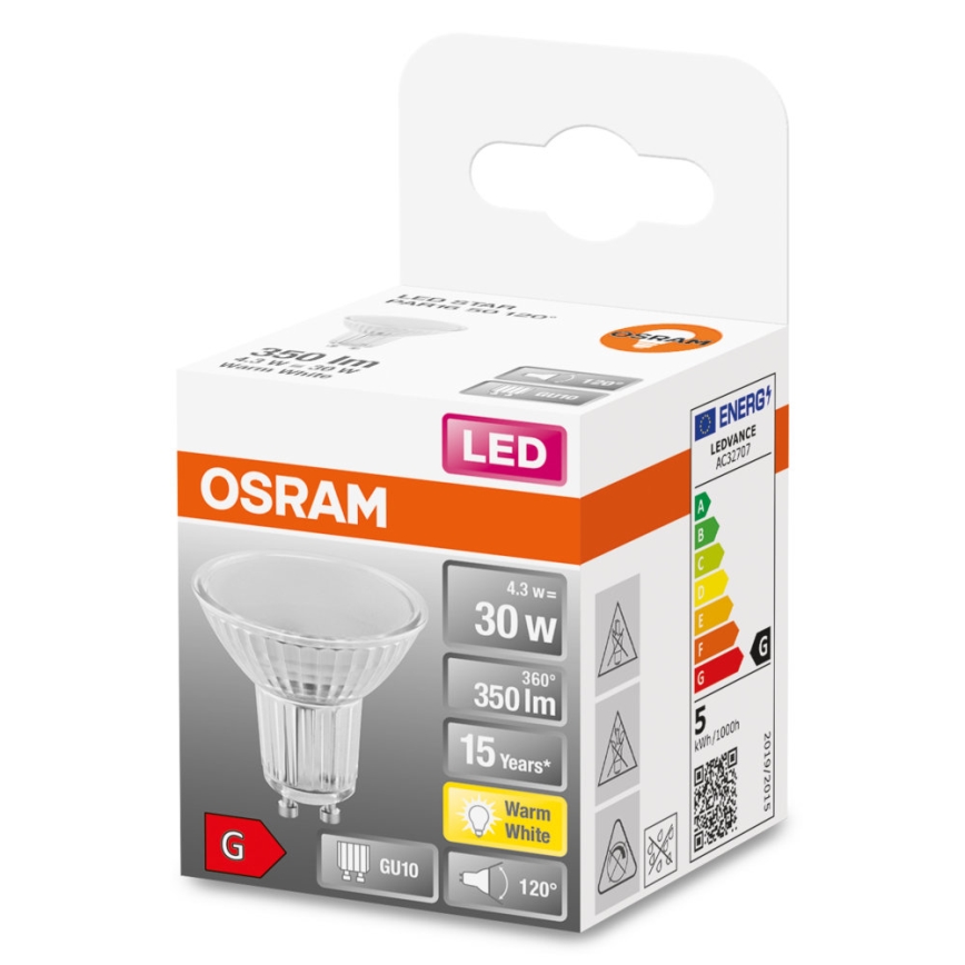 Lampadina LED STAR PAR16 GU10/4,3W/230V 2700K 120° - Osram