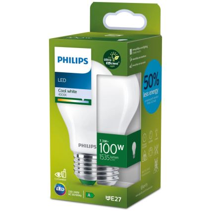 Lampadina LED ULTRAEFFICIENT Philips A60 E27/7,3W/230V 4000K