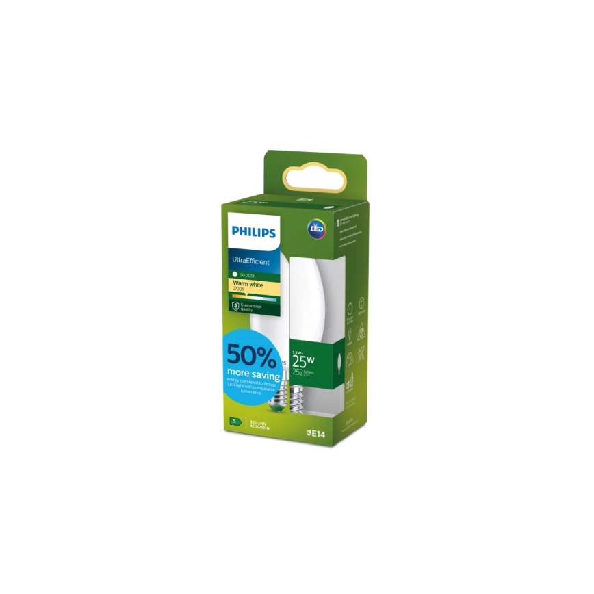 Lampadina LED ULTRAEFFICIENT Philips B35 E14/1,2W/230V 2700K