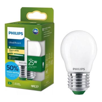 Lampadina LED ULTRAEFFICIENT Philips P45 E27/1,2W/230V 2700K