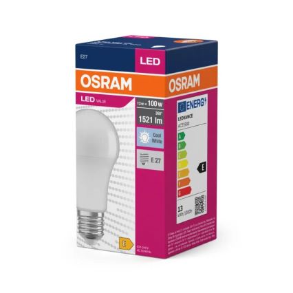 Lampadina LED VALUE A100 E27/13W/230V 4000K - Osram