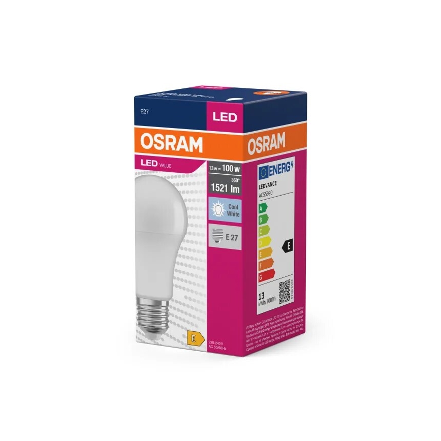 Lampadina LED VALUE A100 E27/13W/230V 4000K - Osram