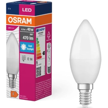 Lampadina LED VALUE B40 E14/4,9W/230V 6500K - Osram