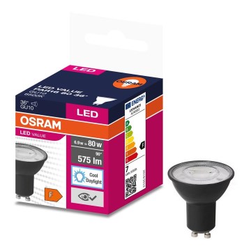 Lampadina LED VALUE PAR16 GU10/6,9W/230V 4000K 36° nero - Ledvance