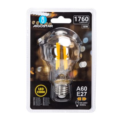 Lampadina LED VINTAGE A60 E27/16W/230V 2200K - Aigostar