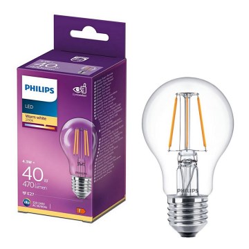 Lampadina LED VINTAGE Philips A60 E27/4,3W/230V 2700K