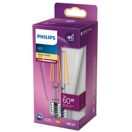 Lampadina LED VINTAGE Philips ST64 E27/7W/230V 2700K