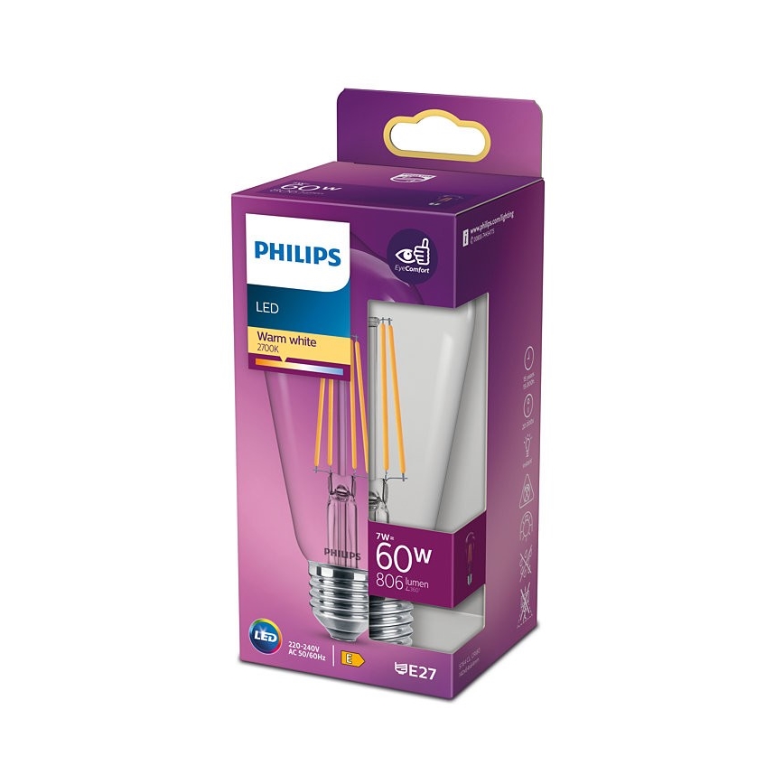 Lampadina LED VINTAGE Philips ST64 E27/7W/230V 2700K