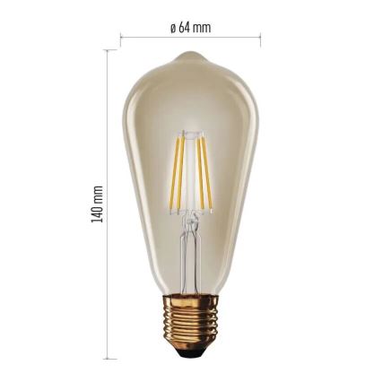 Lampadina LED VINTAGE ST64 E27/4,5W/230V 2200K