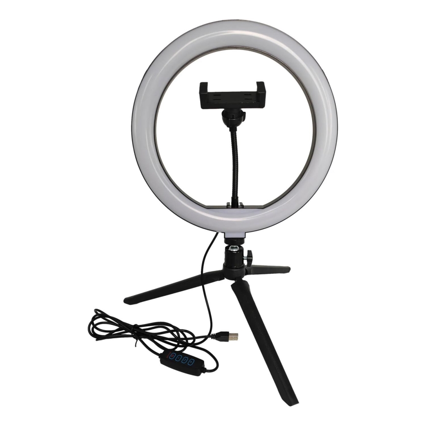 Lampe à intensité variable avec trépied et support vlogging LED/10W/5V 2700-6500K