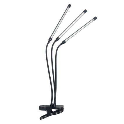 Lampe de table flexible à intensité variable avec pince pour la culture de plantes VITARO 3xLED/10W/230V noir