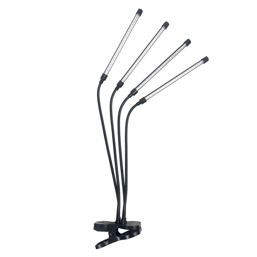 Lampe de table flexible à intensité variable avec pince pour la culture de plantes VITARO 4xLED/10W/230V noir