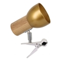 Lampe à pince SVENDA 1xE27/60W/230V chêne/doré