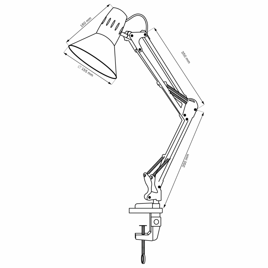 Lampe de bureau à pince WORKER 1xE27/10W/230V blanche