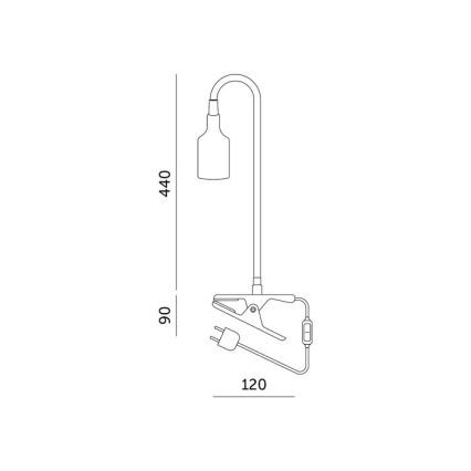 Lampe de bureau flexible avec pince pour culture de plantes PLANTY 1xE27/30W/230V blanc
