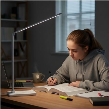 Lampe de bureau LED dimmable à recharge sans fil QI NOBLITE Q LED/7W/230V 3000/4000/6500K blanche