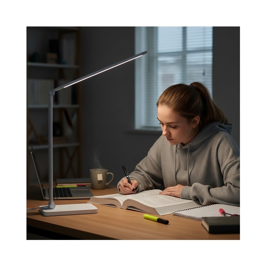Lampe de bureau LED dimmable à recharge sans fil QI NOBLITE Q LED/7W/230V 3000/4000/6500K blanche