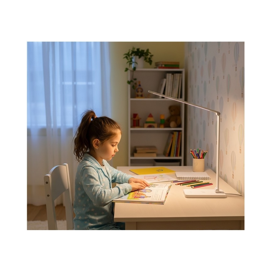 Lampe de bureau LED dimmable à recharge sans fil QI NOBLITE Q LED/7W/230V 3000/4000/6500K blanche