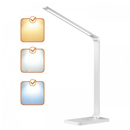 Lampe de bureau LED dimmable à recharge sans fil QI NOBLITE Q LED/7W/230V 3000/4000/6500K blanche