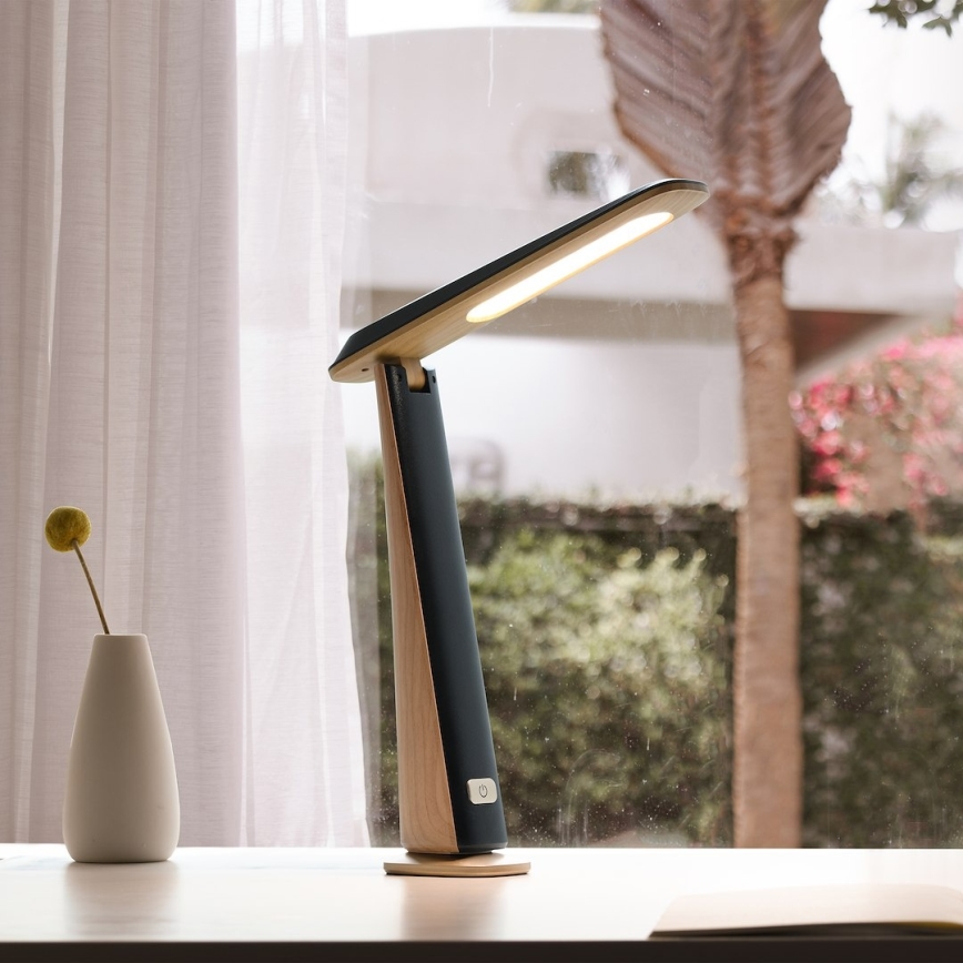 Lampe de bureau LED dimmable rechargeable TOP LED/4W/5V 1800 mAh 3000/4000/5000K marron/noir