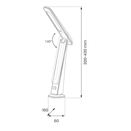 Lampe de bureau LED dimmable rechargeable TOP LED/4W/5V 1800 mAh 3000/4000/5000K marron/noir
