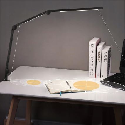 LED Lampe de bureau dimmable tactile et flexible avec pince LED/12W/230V 3000/4000/6000K noire