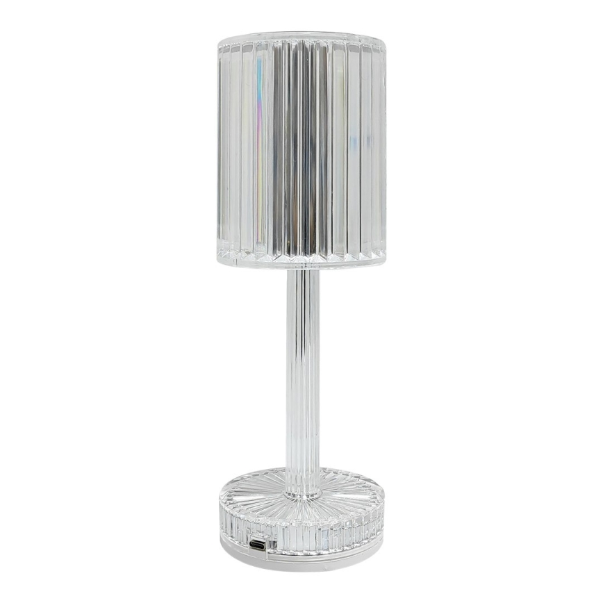 Lampe de bureau LED rechargeable à commande tactile SIMPLE LED/1W/5V 2400 mAh 3000-6000K transparente