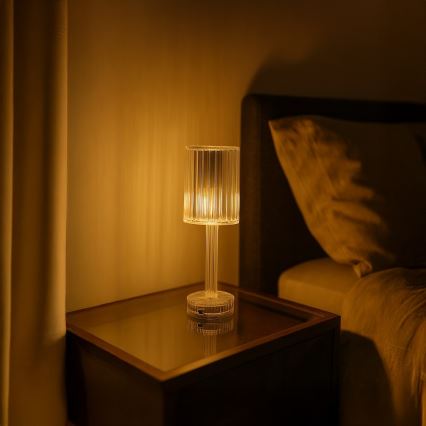 Lampe de bureau LED rechargeable à commande tactile SIMPLE LED/1W/5V 2400 mAh 3000-6000K transparente