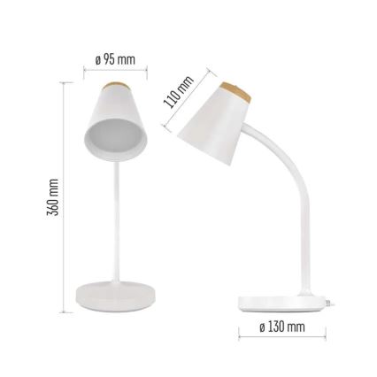 Lampe de bureau LED TARA, 4,5 W, 230 V, 4000 K, blanche