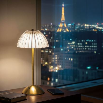 Lampe de table LED rechargeable et dimmable PARIS LED/2W/5V/2700K/4000K/6500K 800 mAh dorée