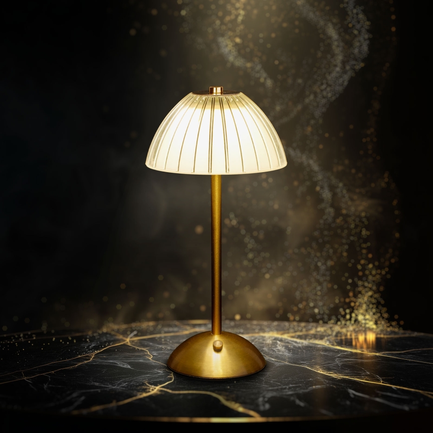 Lampe de table LED rechargeable et dimmable PARIS LED/2W/5V/2700K/4000K/6500K 800 mAh dorée