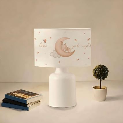 Lampe de chevet pour enfant CANDY 1xE27/40W/230V blanche/beige