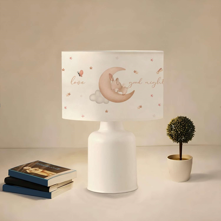 Lampe de chevet pour enfant CANDY 1xE27/40W/230V blanche/beige