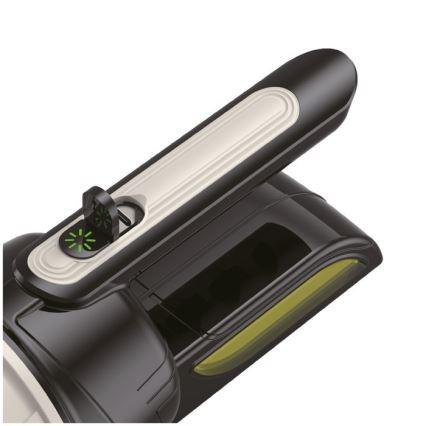 Lampe de poche LED rechargeable 2×LED — 3 W / 5 V, 210 lm, 1200 mAh, noire