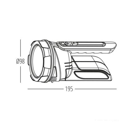 Lampe de poche LED rechargeable 2×LED — 3 W / 5 V, 210 lm, 1200 mAh, noire