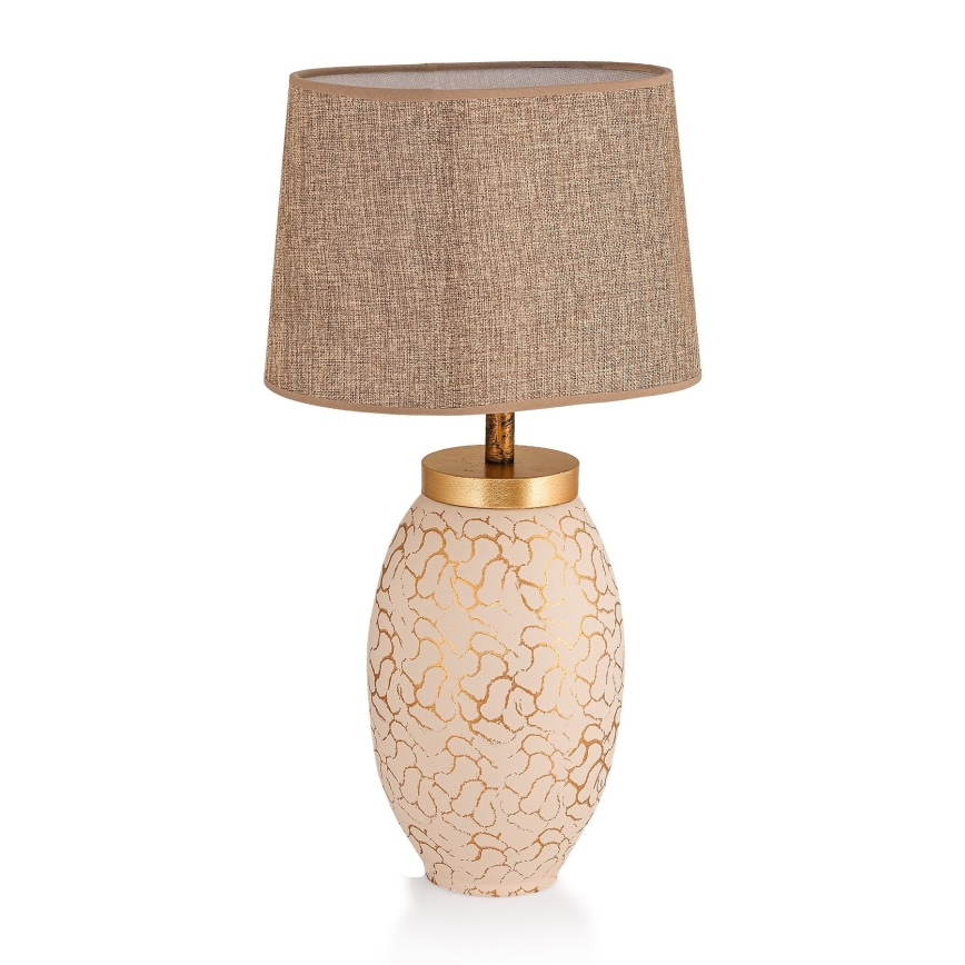 Lampe de table 1xE27/40W/230V beige/doré