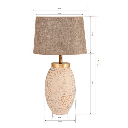 Lampe de table 1xE27/40W/230V beige/doré