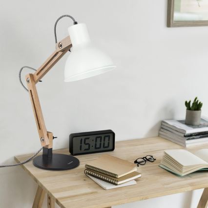 Lampe de table 1xE27/40W/230V blanche/noire