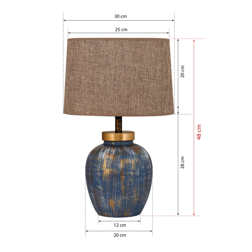 Lampe de table 1xE27/40W/230V bleu/beige
